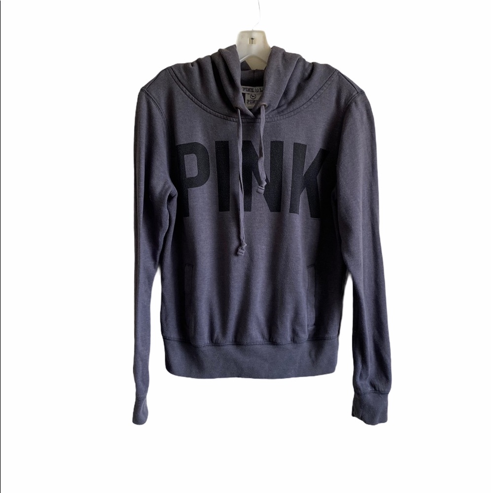 PINK VS Gray Pullover Graphic Hoodie Sweater